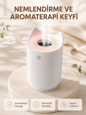 Mey Mey İthalat Aroma Difüzör Hava Nemlendirici Sessiz Çalışma LED Gece Lambası Najmaddin