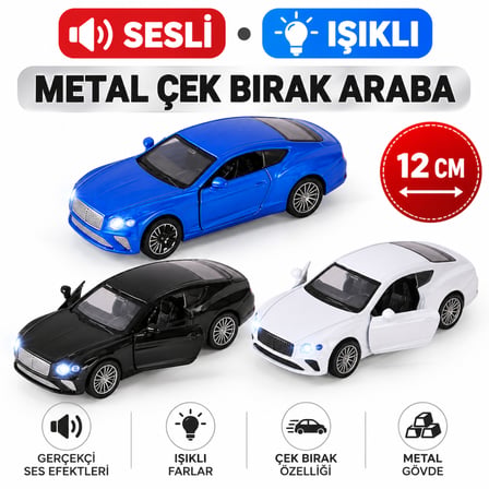 Ticaret 6636-61M SESLİ IŞIKLI METAL ÇEKBIRAK ARABA (adet fiyatıdır) Najmaddin