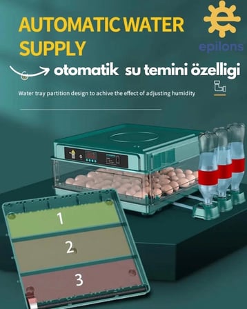 Karg Epo-130my Kuluçka Makinesi | 130 Yumurtalık, Yedek Motorlu İncubator Najmaddin