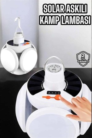 Karg Katlanabilir Taşınabilir Kamp Lambası Işıldak Beyaz Işık Güneş Enerjili Solar Aydınlatma Yeni Nesil Najmaddin