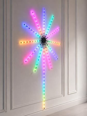 Mey Mey İthalat Telefon Kontrollü RGB Fireworks LED Işık Çok Renkli Dekoratif Duvar Lambası Najmaddin