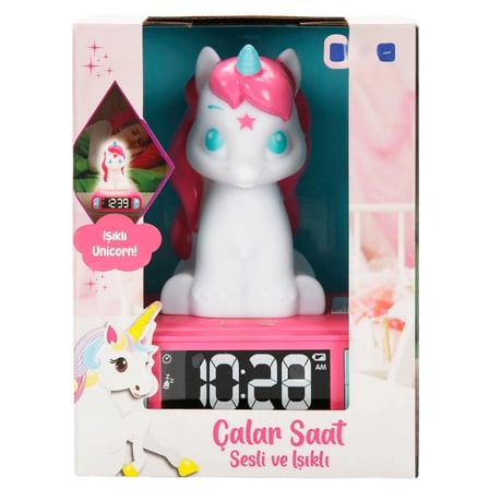 Ticaret Sesli ve Işıklı 3D Unicorn Dijital Çalar Saat Najmaddin