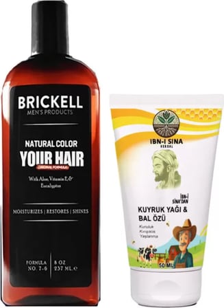 Sh Brickell Saçlarınıza Ve Sakalınıza Tonlamaya Şampuan + Ibn-ı Sina Kuyruk Yağlı Bal Özlü Bay Bayan Yüzkremi 50ml Najmaddin