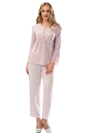 Beru Ekru Penye Pijama Takımı - 1567 Najmaddin