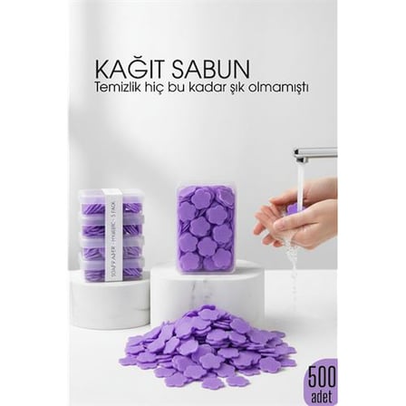 Arab Parfümlü Elde Eriyen Kağıt Sabun - 500 lü paket Sihirli Sabun – Hijyenik Seyahat Kutusu 722444