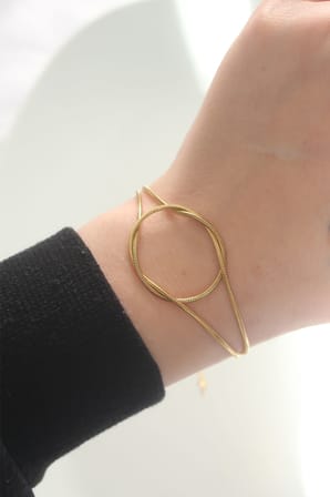 Bez 316L Çelik Gold Renk Düğüm Model Bileklik Najmaddin
