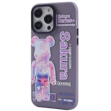 Bez iPhone 14 Pro Kılıf Prada Desenli Kapak - Prada Mor - 1 Najmaddin