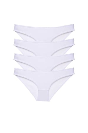 Tedar 4 adet Süper Eko Set Likralı Kadın Slip Külot Beyaz Najmaddin