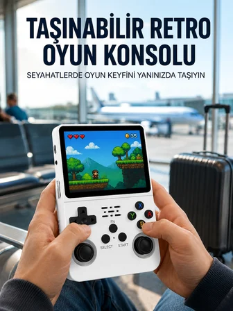 Mey Mey İthalat Retro Oyun Cihazı – Çift MicroSD Desteği, Çoklu Platform Uyumu, 3200 mAh Batarya Yeni Nesil Najmaddin
