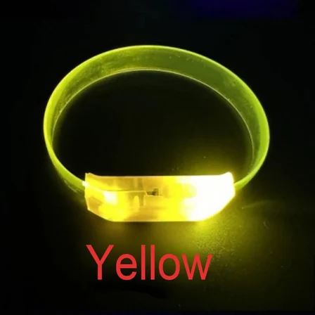 Ticaret 3 Modlu Pilli LED Işıklı Esnek Parti Bilekliği Sarı Najmaddin