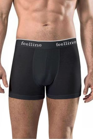 Tedar 4 adet Feelline Siyah Pamuklu Doğal Likralı Erkek Boxer Najmaddin