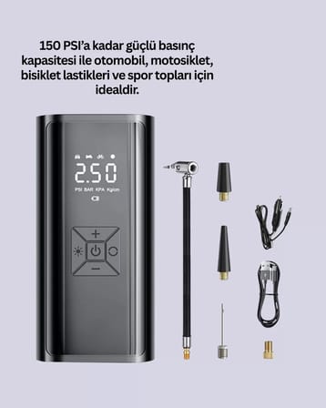 Hepsi LED Fenerli ve SOS Işıklı Çok Fonksiyonlu Hava Kompresörü Yeni Nesil Najmaddin