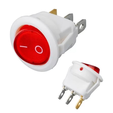 Sh Ic-131b Yuvarlak Işıklı Anahtar On-off 3p Beyaz Najmaddin