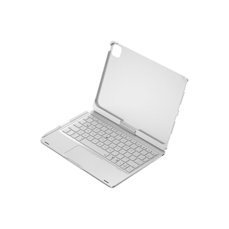 Bez iPad Pro 11 (2024) F11 ATS Kılıf Magic Dönen Klavyeli Tablet Kılıf - Gümüş Najmaddin