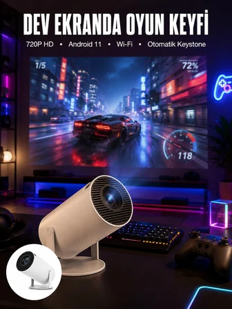 Mey Mey İthalat HDMI ve Full HD Teknolojili 160 ANSI Lümen Kablosuz Projeksiyon Yeni Nesil Najmaddin
