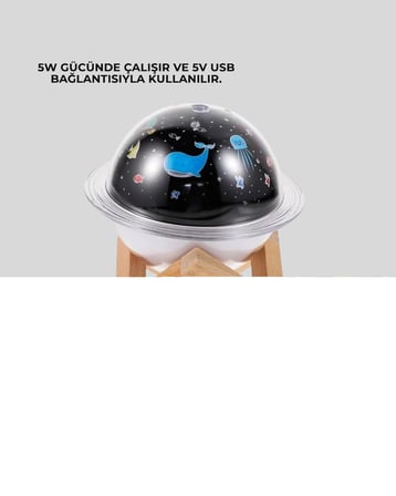 Çe Projektör İşığı Bulunan Usb Bağlantılı Mini Aromaterapi Destekli Hava Nemlendirici Najmaddin