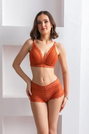 Beru Bralet Sütyen Boxer Takım Kiremit Najmaddin