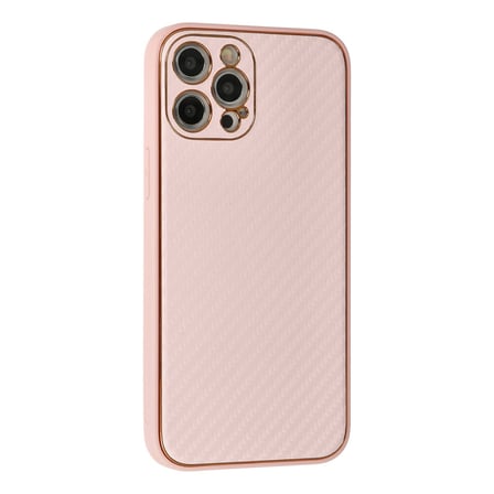 Bez iPhone 12 Pro Max Kılıf Coco Karbon Silikon - Pembe Najmaddin