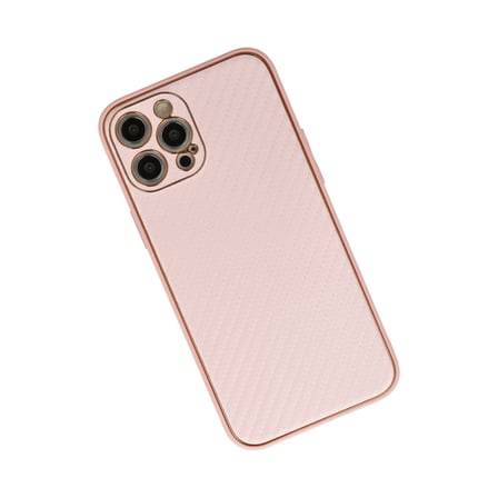 Bez iPhone 12 Pro Max Kılıf Coco Karbon Silikon - Pembe Najmaddin