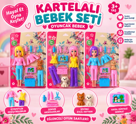 Ticaret AMY-26M1 KARTELALI BEBEK SETİ OYUNCAK BEBEK(adet fiyatıdır) Najmaddin