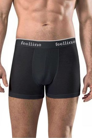 Tedar 10 adet Feelline Siyah Pamuklu Doğal Likralı Erkek Boxer Najmaddin