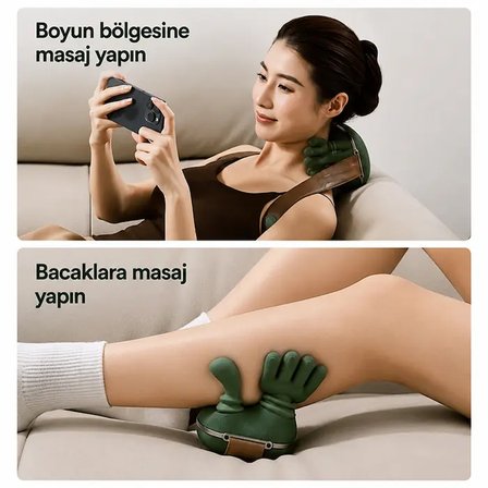 Hepsi EZERE RelaxBuddy Pro OvmalıIsıtıcılı İnsan Eli Şeklinde Şarjlı Boyun Masaj Aleti-(5775) Najmaddin