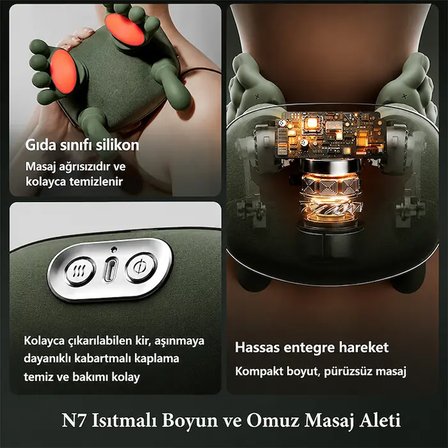 Hepsi EZERE RelaxBuddy Pro OvmalıIsıtıcılı İnsan Eli Şeklinde Şarjlı Boyun Masaj Aleti-(5775) Najmaddin