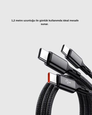 Karg 3’ü 1 Arada Şarj Kablosu Type-c İos Android Uyumlu Hızlı Ve Güvenli Şarj Najmaddin