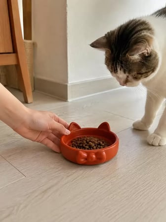 Sh Papyon Model Beton Kedi Köpek Mama Ve Su Kabı 16 Cm Çap - Kiremit Najmaddin