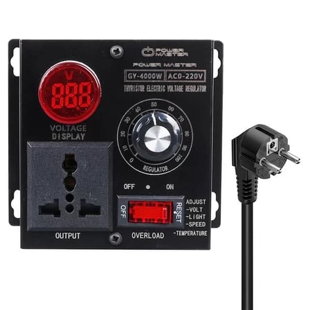 Sh Powermaster Pm-21013 10-100v Ac 4000 Watt 15a Hız Işık Kontrolü Motor Sürücü Voltaj Regülatör Najmaddin