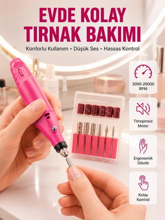 Karg 6 Uçlu Elektrikli Manikür Pedikür Seti Yeni Nesil Najmaddin