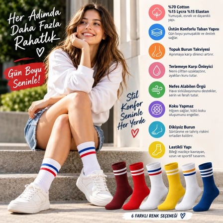 Beru Unisex Renkli Çorap Çizgili 12'li Set Uzun Soket Günlük Spor Kolej Stil Rahat Şık Kadın Erkek Çorabı Najmaddin