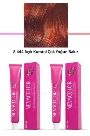 Tedar 2 li Set Premium 8.444 Açık Kumral Çok Yoğun Bakır - Kalıcı Krem Saç Boyası 2 X 50 g Tüp Najmaddin