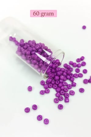 Tedar Dökme Cam Kum Boncuk Büyük Boy (6/0) 4 mm - 60 Gram - Koyu Eflatun - BNC123 Najmaddin