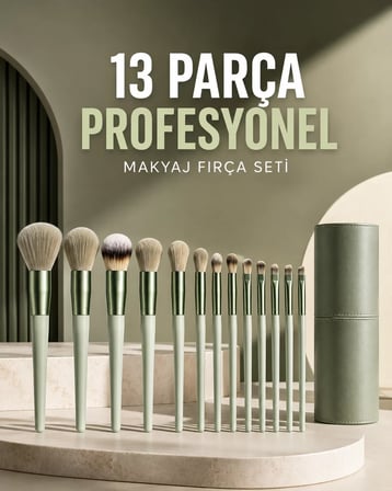 Hepsi Profesyonel Makyaj Fırça Seti 13 Parça Yumuşak Kıllı Fırça Seti Far Fırçası Najmaddin