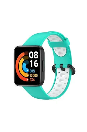 Sh Newface Xiaomi Redmi Watch 2 Spor Delikli Kordon - Turkuaz-beyaz Najmaddin