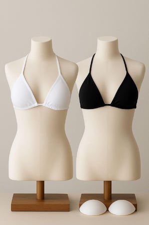 Beru Kadın Siyah Ve Beyaz Minimal Kesim Üçgen Bikini Üstü Najmaddin