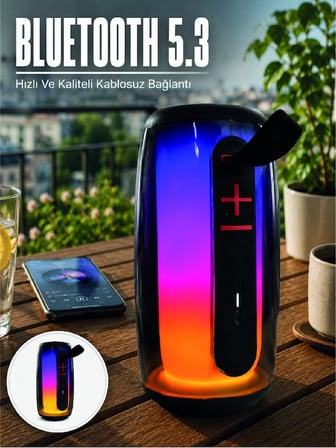 Karg Kablosuz Bluetooth Hoparlör Rgb Ambiyans Işıklı Usb Ve Tf Kart Destekli Najmaddin