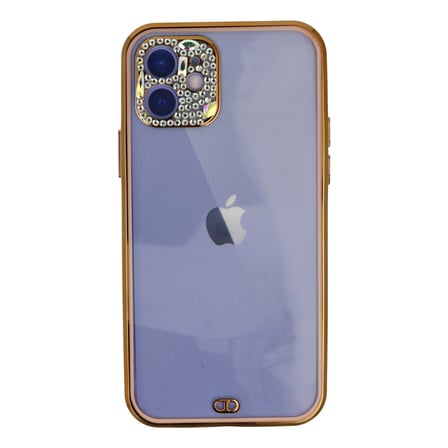 Bez iPhone 12 Kılıf Liva Taşlı Silikon - Pembe Najmaddin