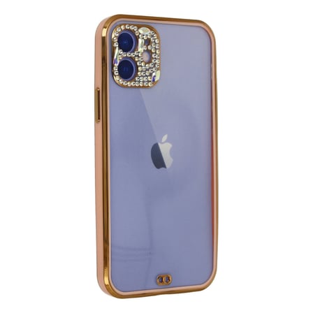 Bez iPhone 12 Kılıf Liva Taşlı Silikon - Pembe Najmaddin