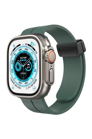 Mark Newface Apple Watch 42mm KR412 Elegance Stylısh Kordon - Koyu Yeşil Najmaddin