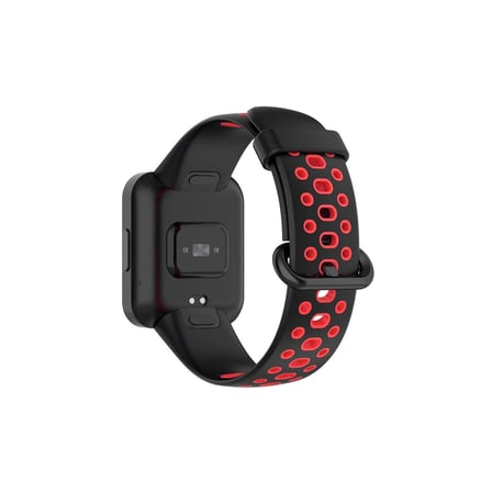 MEPA Najmaddin Xiaomi Redmi Watch 2 Spor Delikli Kordon - Siyah-kırmızı Najmaddin