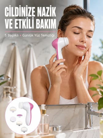 Mey Mey İthalat 5 Başlıklı Cilt Temizleme Cihazı Ultra Kaliteli Yumuşak Kırşıklık Karşıtı Yeni Nesil Najmaddin