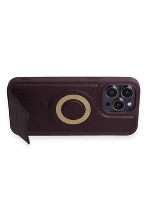 Mark Newface iPhone 14 Pro Kılıf Merkür Magneticsafe Standlı Kapak - Derin Mor Najmaddin