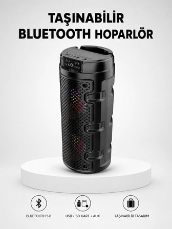 Karg Bluetooth 5.0 Kablosuz Hoparlör Çift Sürücülü Yüksek Ses Kalitesi Kompakt Tasarım Najmaddin