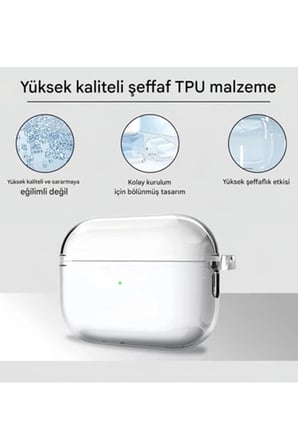 Tedar Airpods Pro 3. Nesil İle Uyumlu Şeffaf Cyrstal Clear Ultra Berrak Kılıf ( Kulaklık Değildir ) Najmaddin