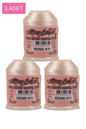 Tedar 3 Adet Altınbaşak Oya ve Dantel İpi 20 gr - Royaleks - No: 911 Najmaddin