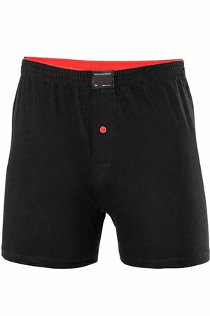 Tedar Düğmeli Pamuklu Erkek Penye Boxer Siyah - 1146A Najmaddin