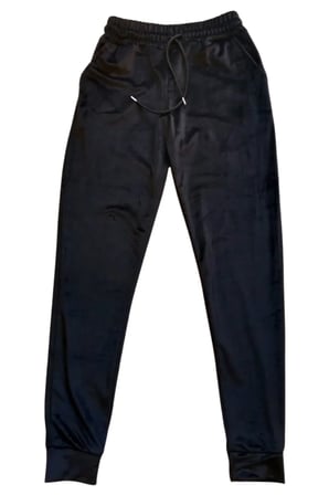 Tedar Parlak Kadife Cepli Pantolon Eşofman Pijama Altı Unisex Lastikli Paça Siyah Najmaddin