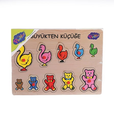 Ticaret 131-132 ONY Ahşap Tutmalı Puzzle Büyükten Küçüğe -Onyıl Najmaddin